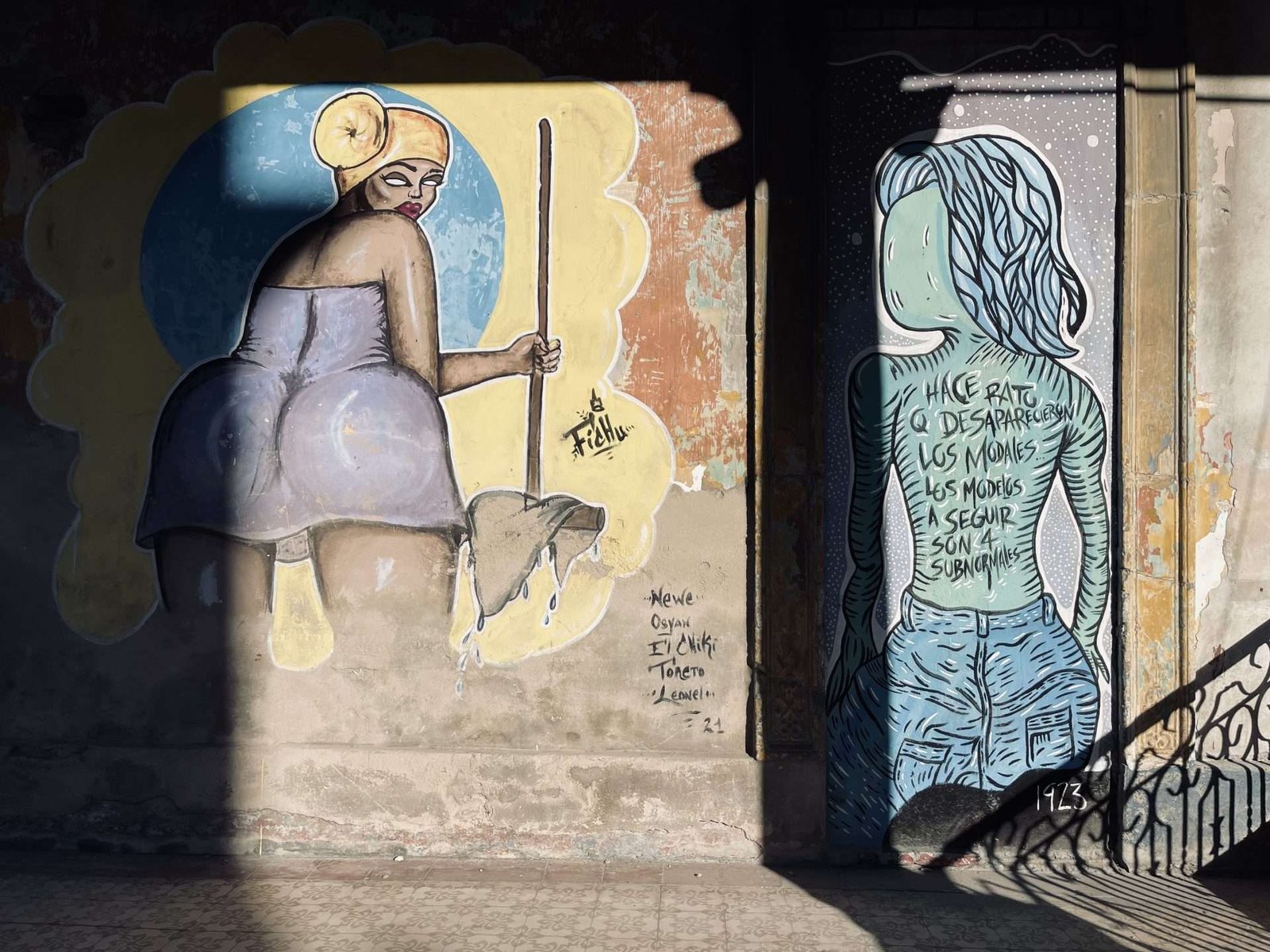 Graffiti in Havana Cuba about sexual exploitation and sex trafficking of women