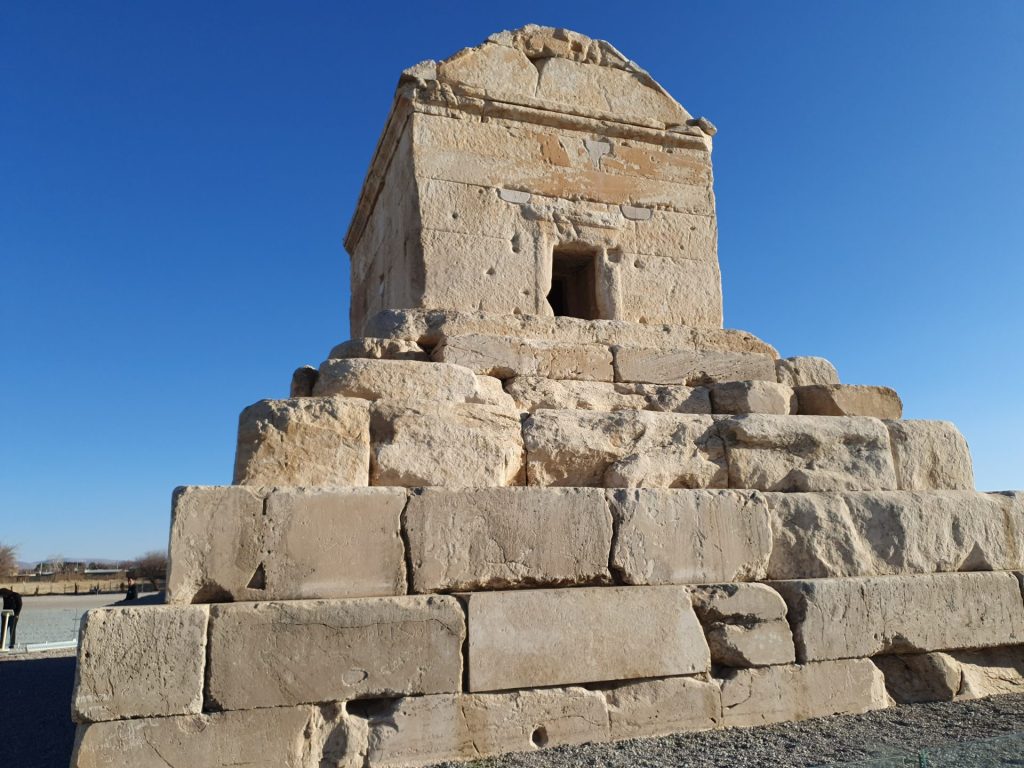 Front view of Cyrus The Elder Tomb in Pasargadae
