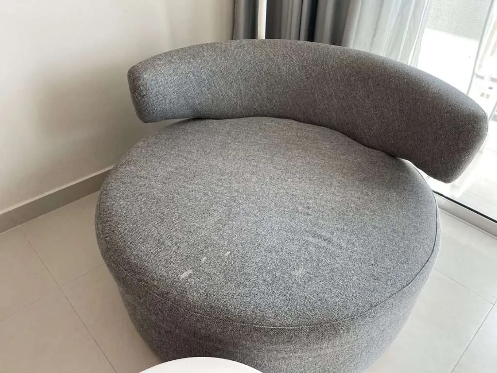 Love stained couch in Cuban Hotel