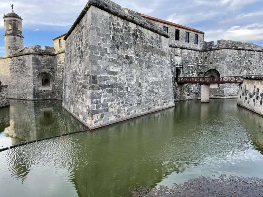 Moat around Castillo de la Real Fuerza in Havana Cuba
