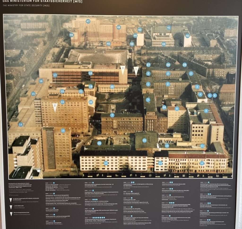 Map of Stasi Headquarters East Germany at Stasi Museum Berlin
