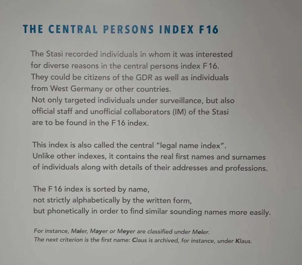Stasi Museum Central Person Index