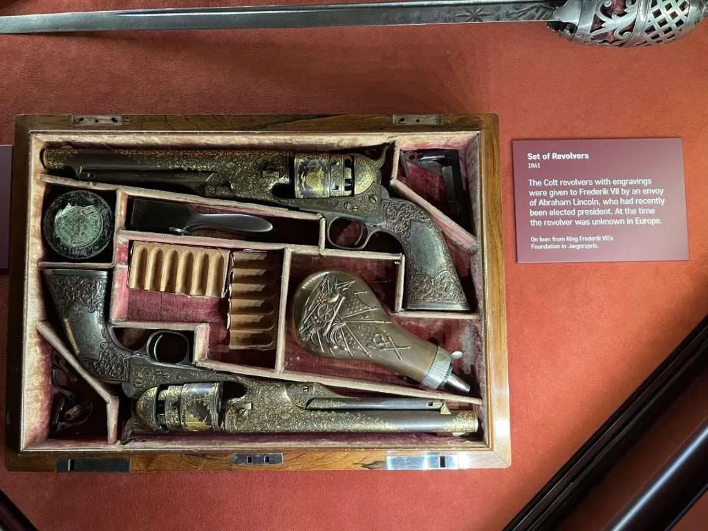 Colt Revolver from Abraham Lincoln United States President kept at Rosenborg Slot Copenhagen Denmark