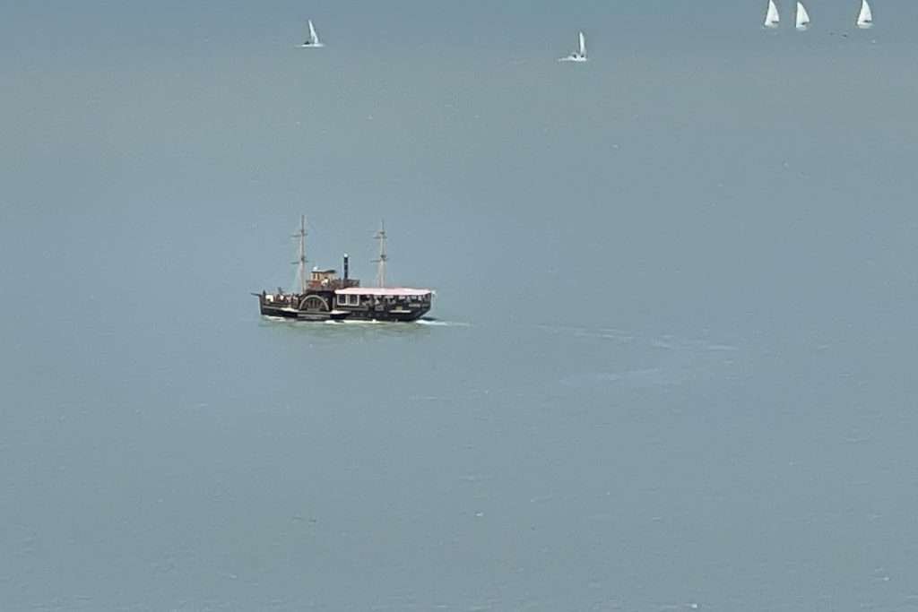 Old Steamship on Lake Balaton from Tihany