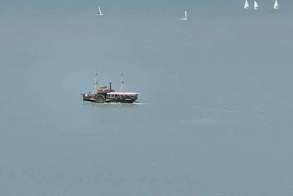 Old Steamship on Lake Balaton from Tihany