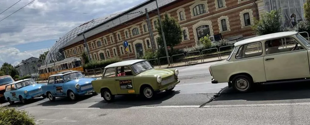 Trabi Versus Tram Budapest Hungary