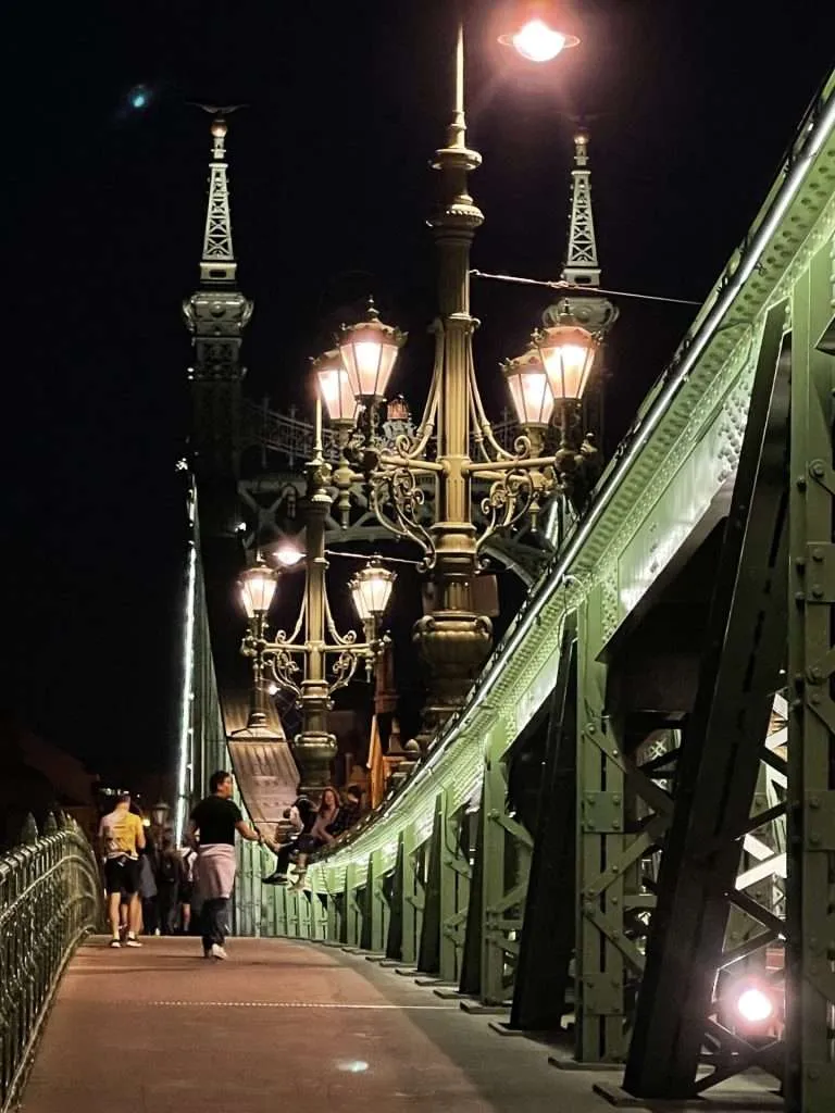 Crossing the Liberty Bridge Budapest