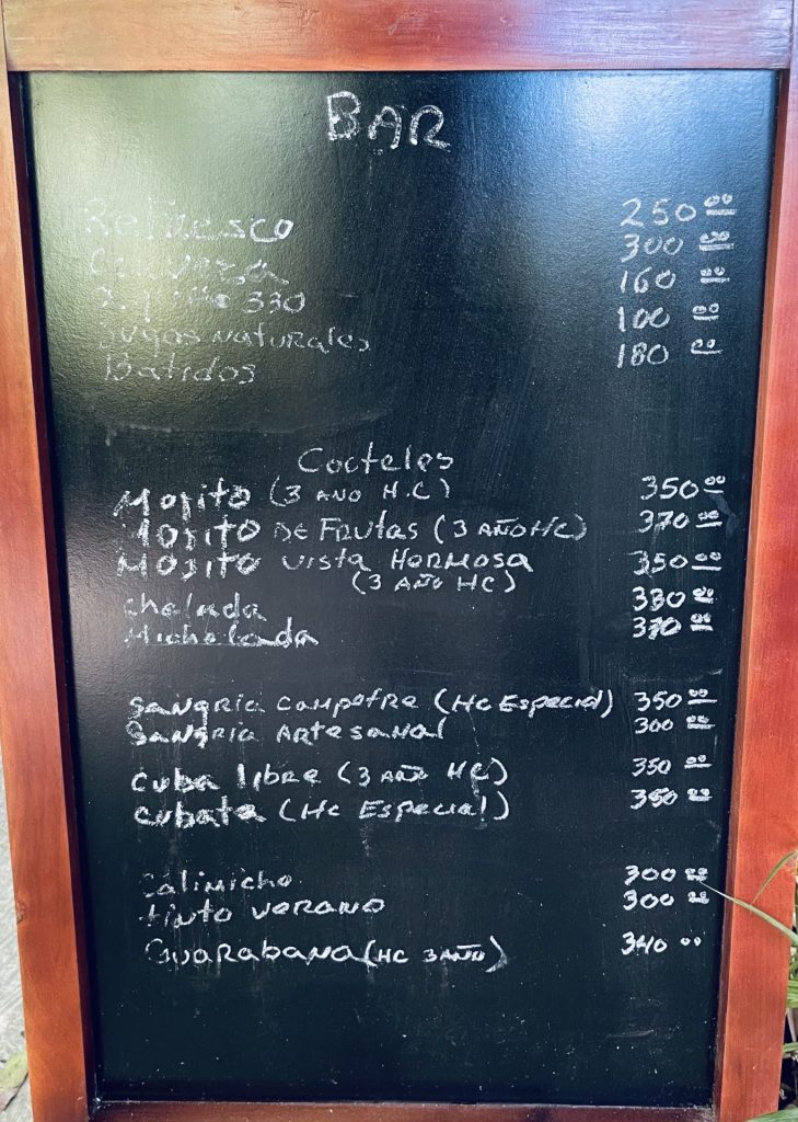Cuba Bar Prices - Avoiding Gringo Pricing