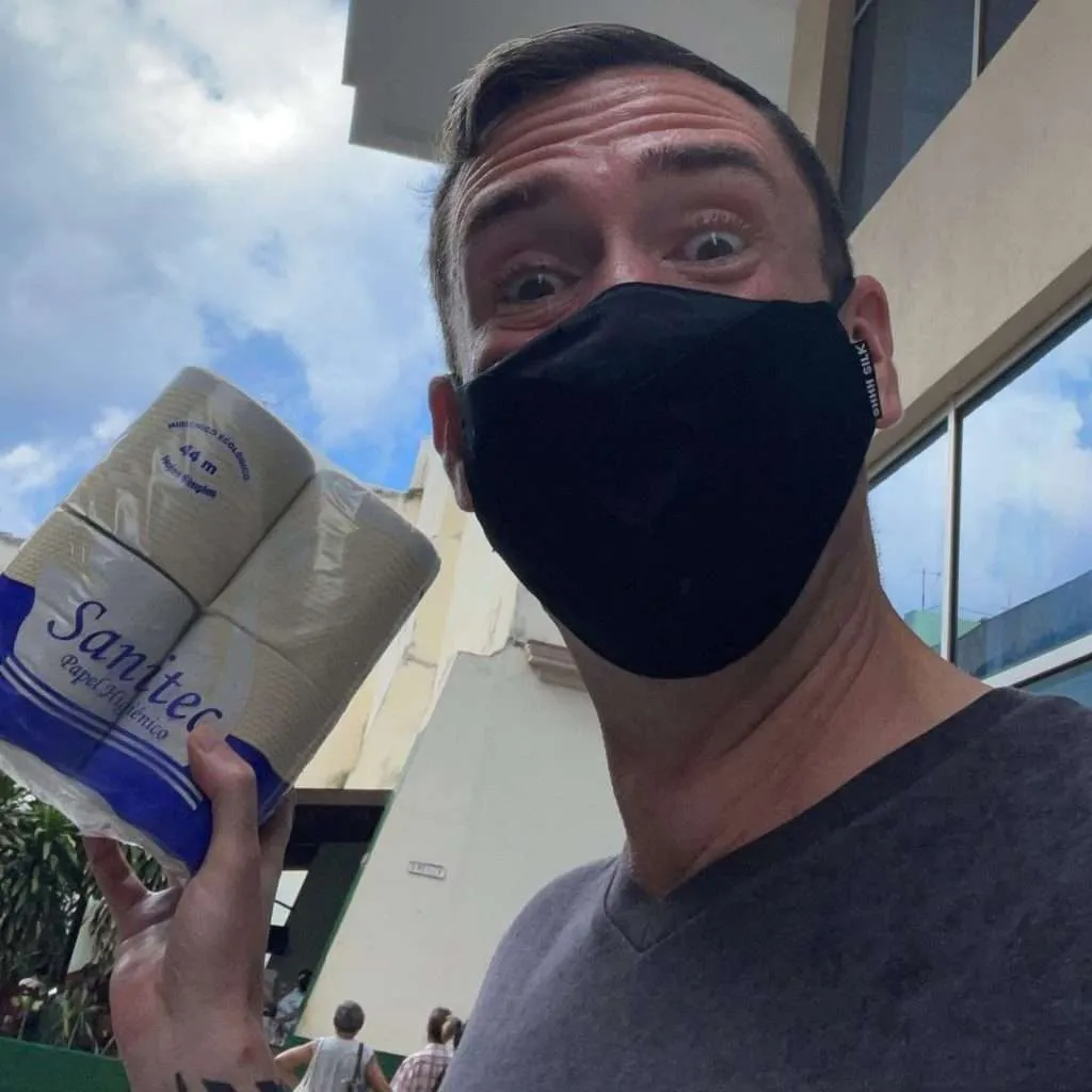 Kieran toilet Paper in Havana Cuba