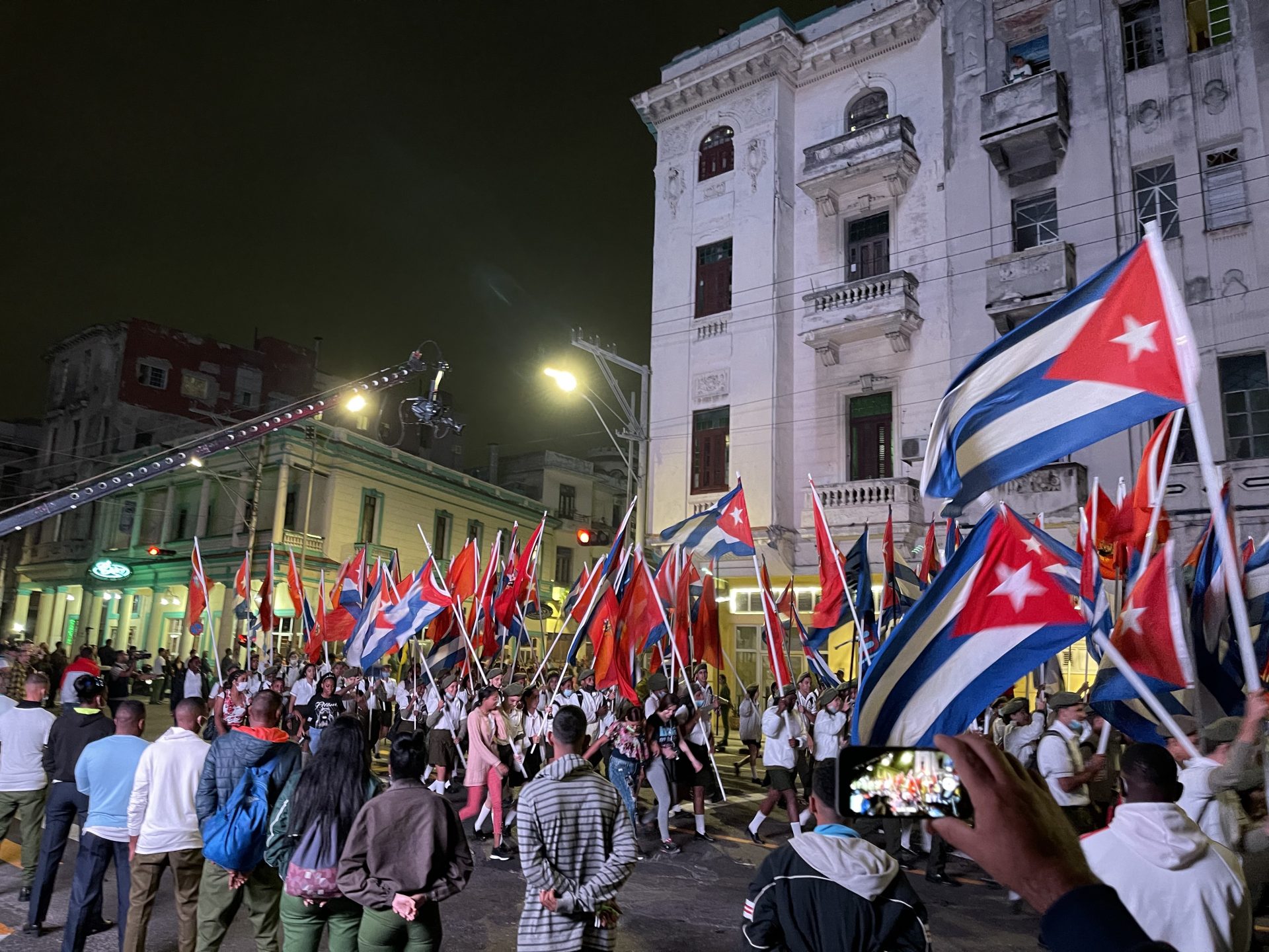 Cubans celebrating the 169th anniversary of José Martí's birth