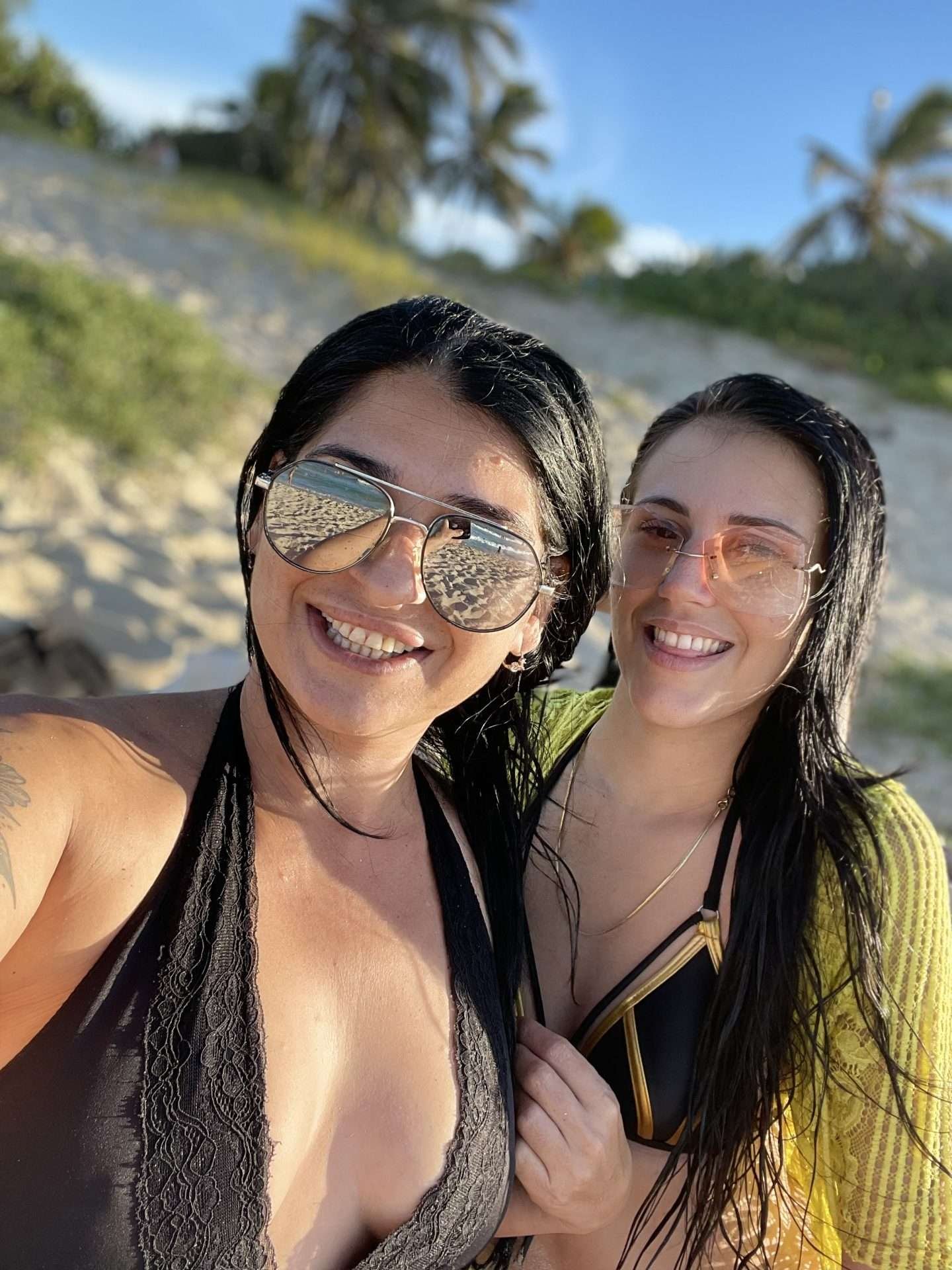 Young women on a beach near Havana Cuba