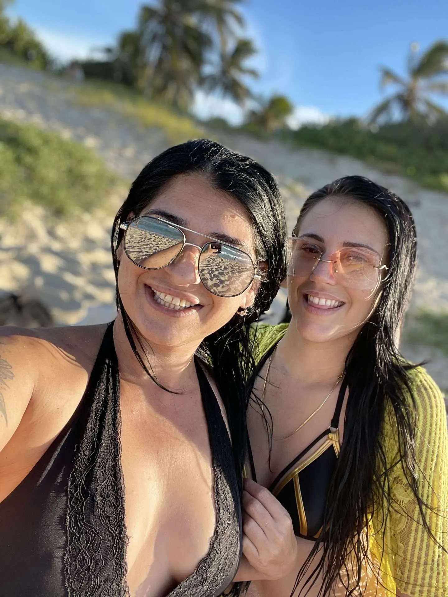 Young women on a beach near Havana Cuba