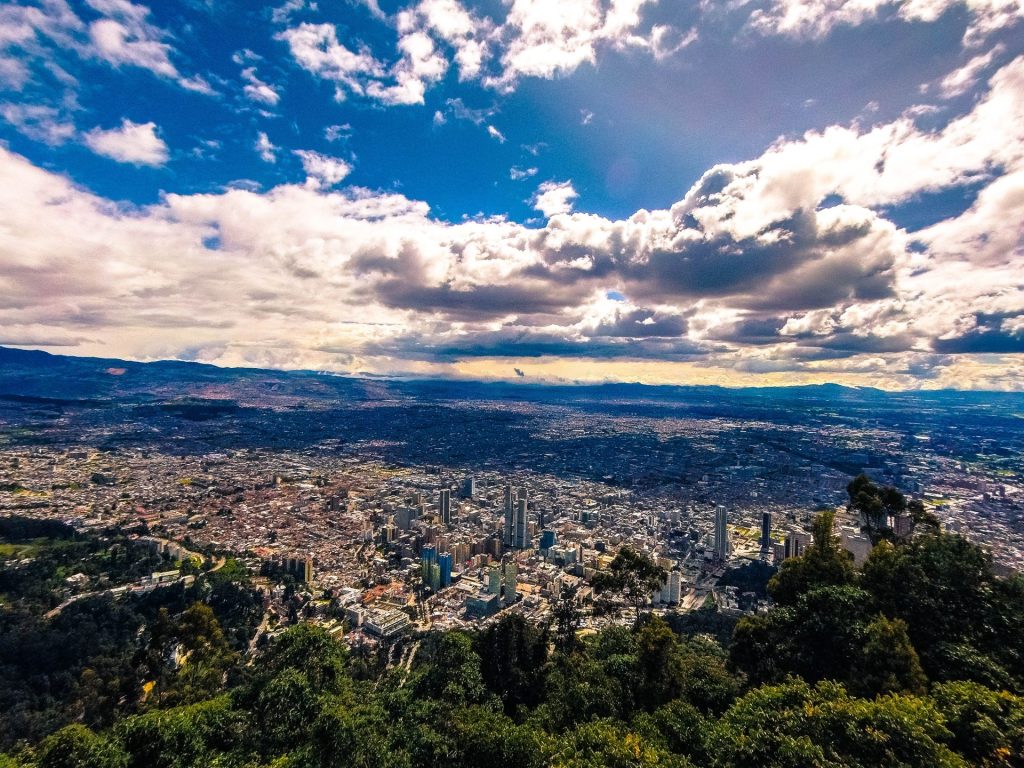View from Monserrate in Bogota Colombia