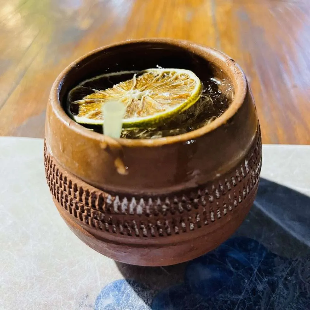 Traditional Canchanchara cocktail in Vedado suburb of Havana Cuba