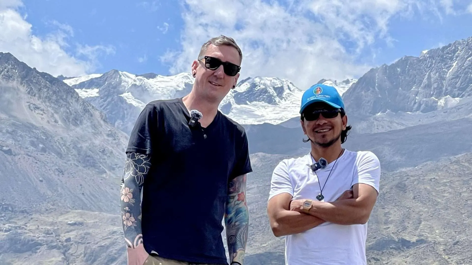 Kieran from In Lovely Blue on Ausangate with Marco from Bloody Bueno Peru