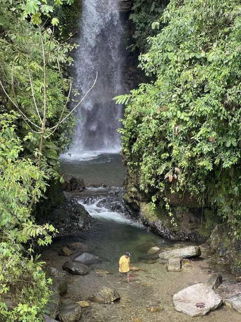 One of the many waterfalls on the road from Cusco to Puerto Maldonado