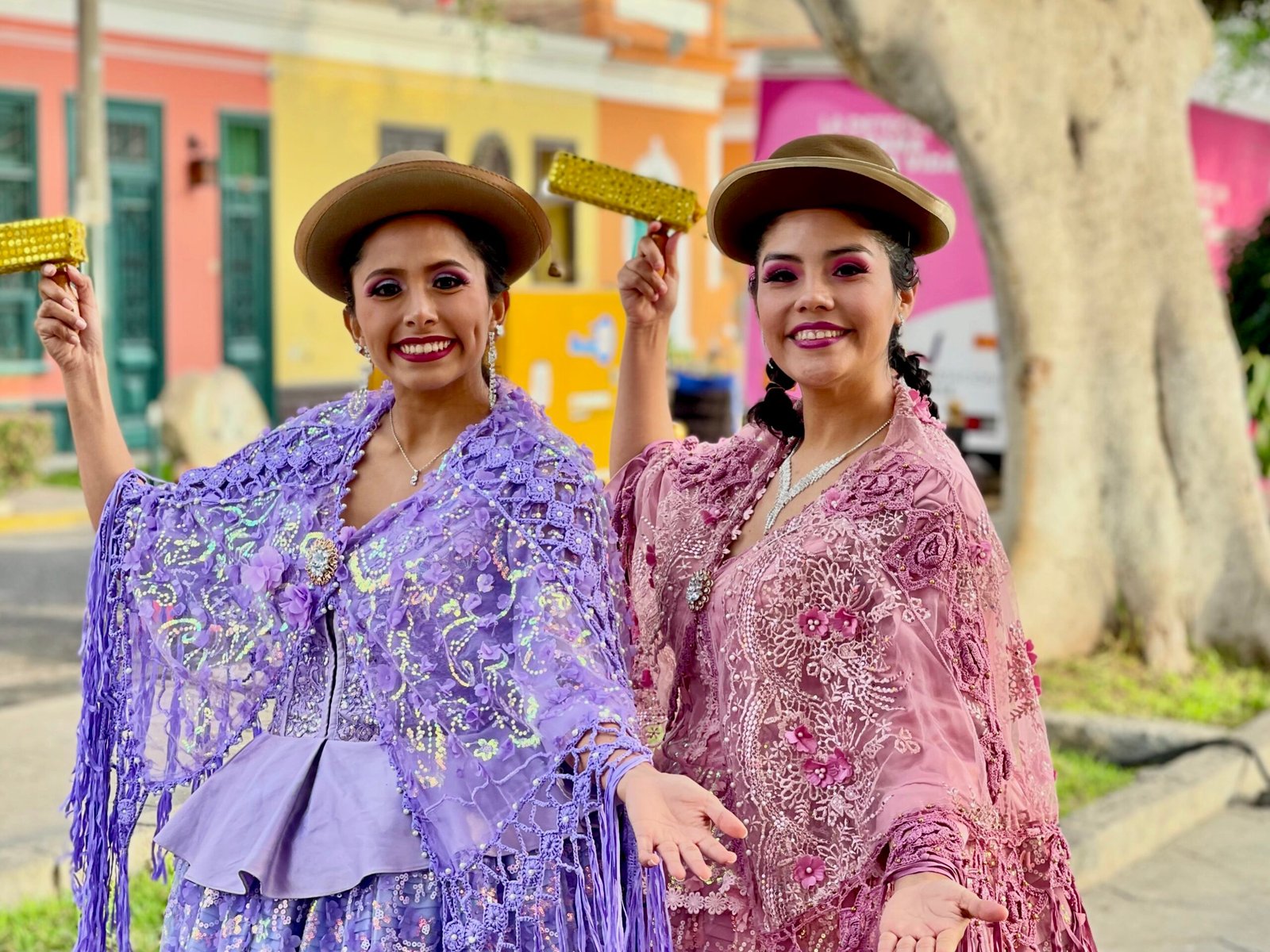 Local ladies in traditional dress in Pueblo Libre Lima